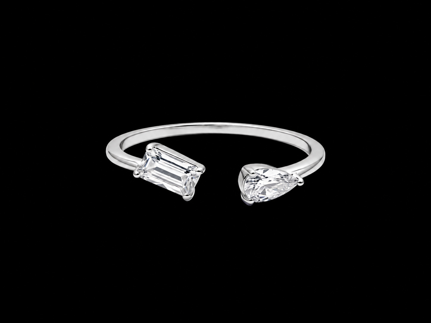 Pear and Emerald Cut Ring
