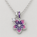 Purple Enamel Floral Necklace