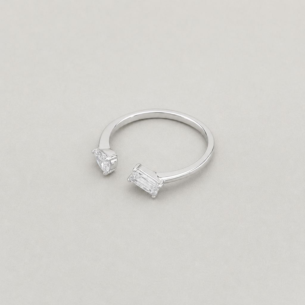 Pear and Emerald Cut Ring