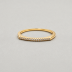 Gold Plated Knife-Edge Pavé Ring