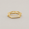 Hexagon Double-Layer Adjustable Ring