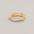Hexagon Double-Layer Adjustable Ring