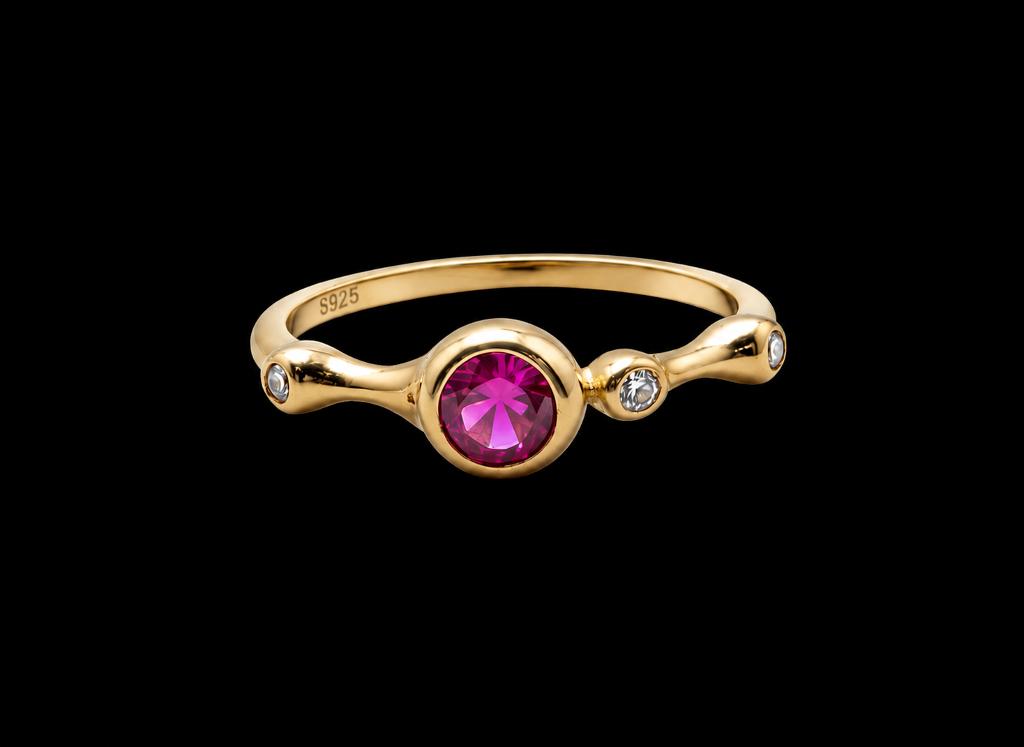 Bubble Bezel Ring