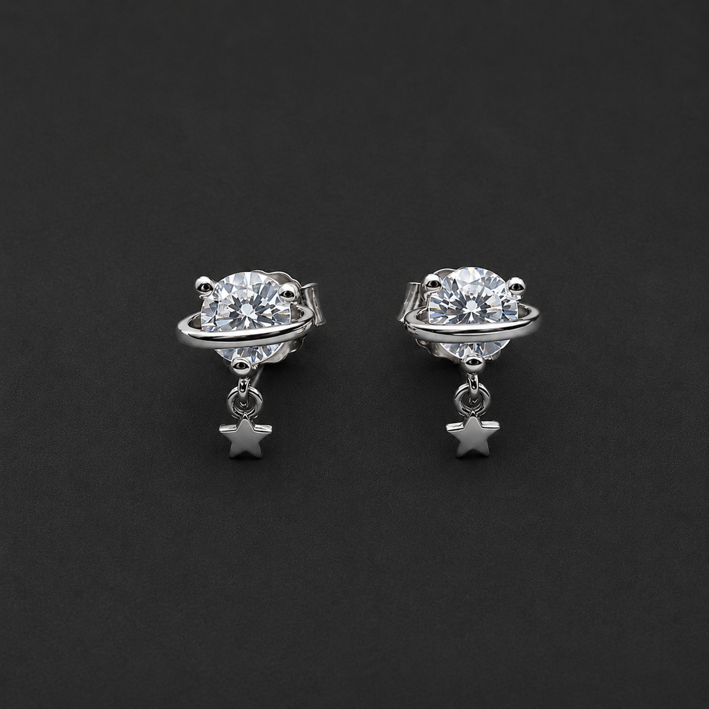 Heart-Cut Crystal Stud Earrings