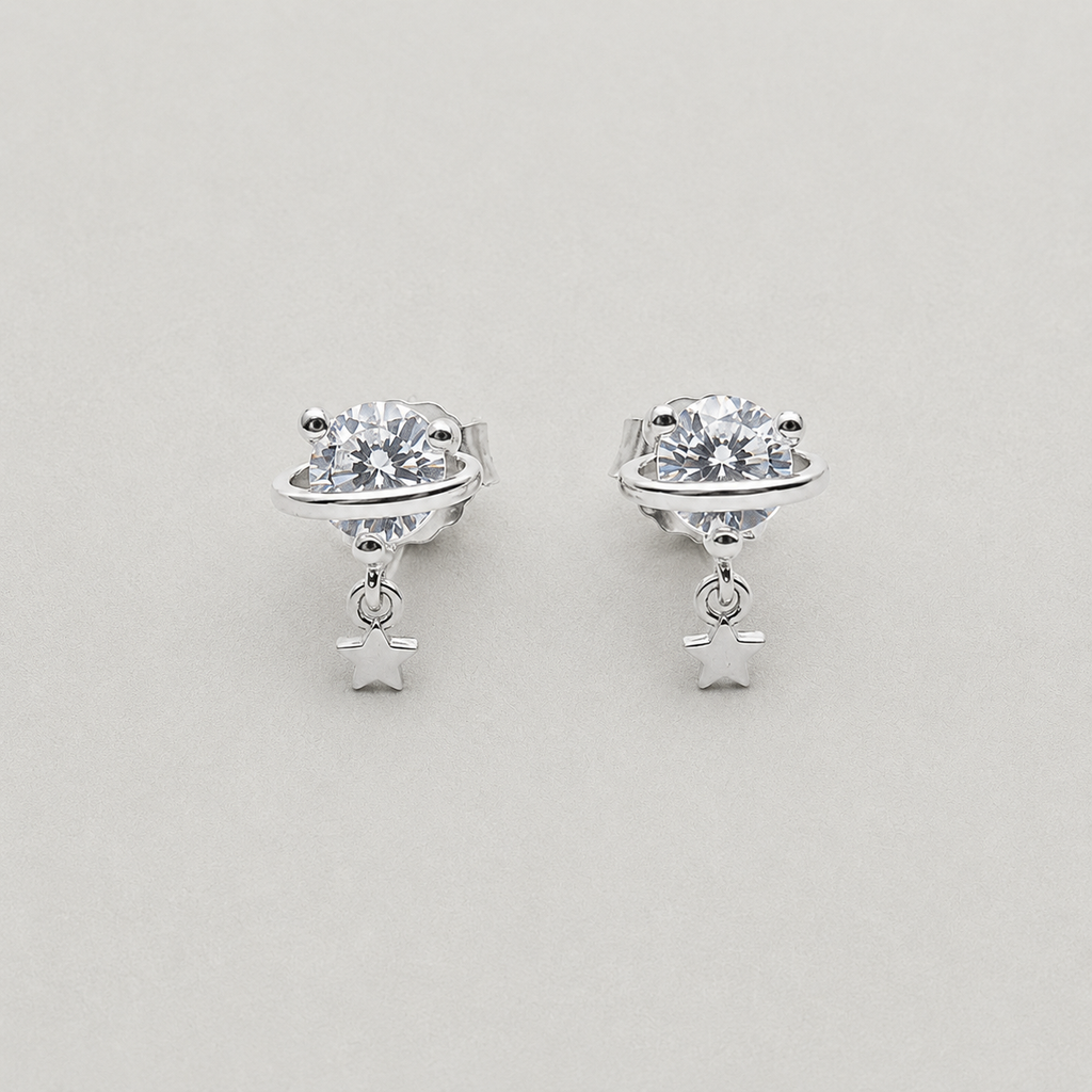 Heart-Cut Crystal Stud Earrings