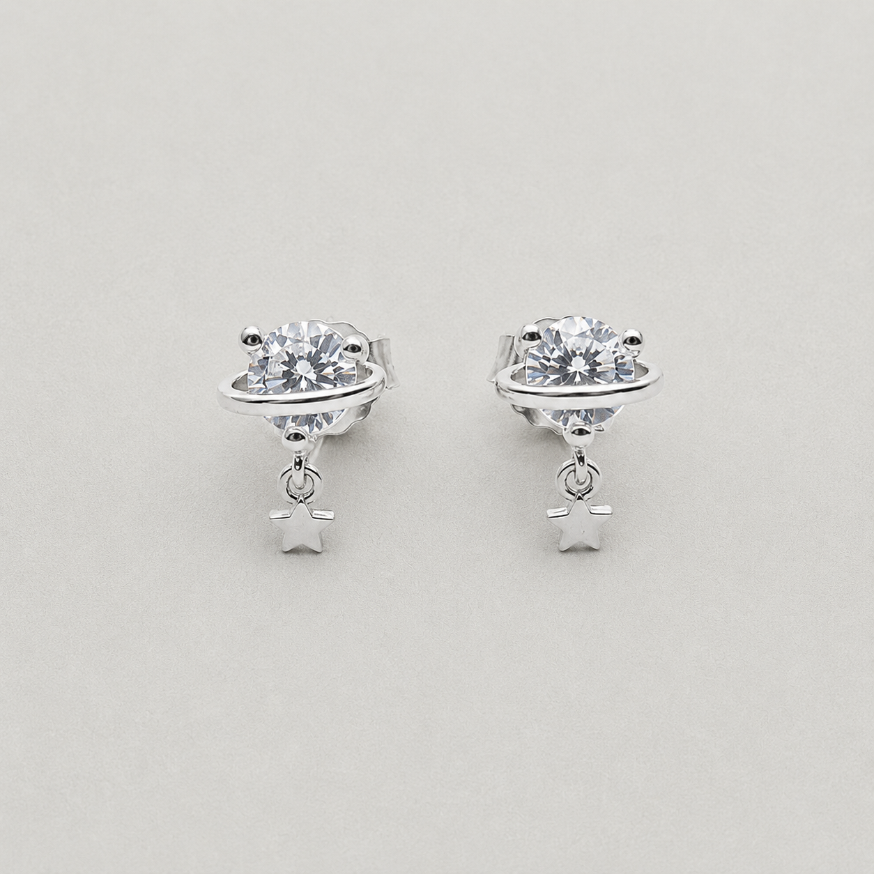 Heart-Cut Crystal Stud Earrings