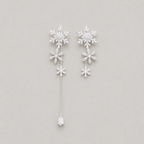 Asymmetric Snowflake Dangle Earrings