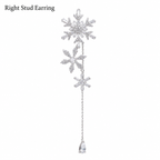 Asymmetric Snowflake Dangle Earrings