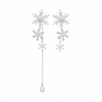 Asymmetric Snowflake Dangle Earrings