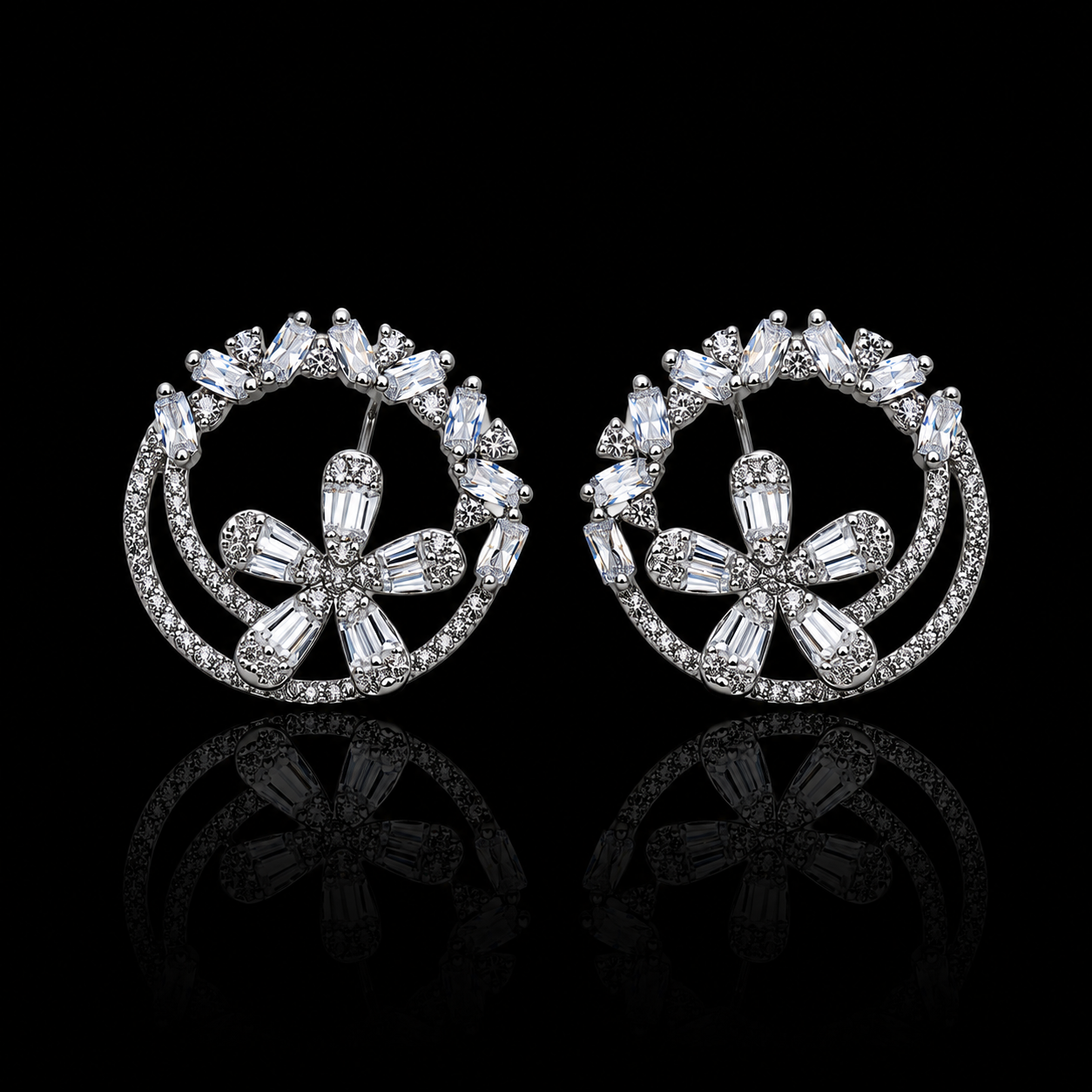 Floral Wreath Stud Earrings