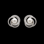 Triple-Swirl Pearl Studs