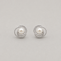 Triple-Swirl Pearl Studs