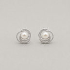 Triple-Swirl Pearl Studs