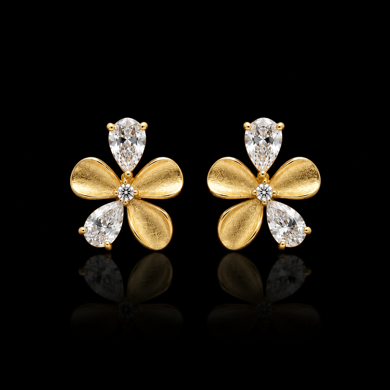 Frosted Petal Flower Studs