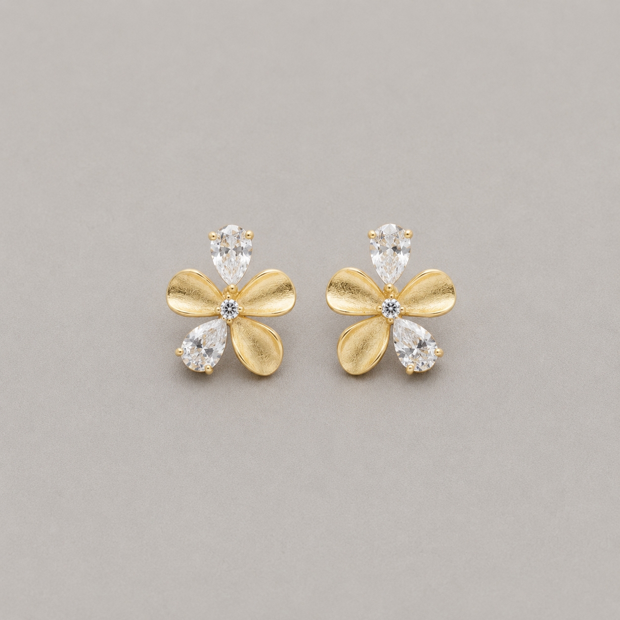 Frosted Petal Flower Studs
