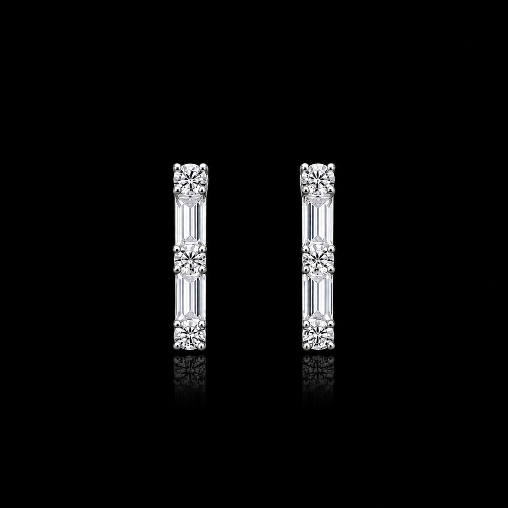 Elegant Geometric C-Hoop Studs