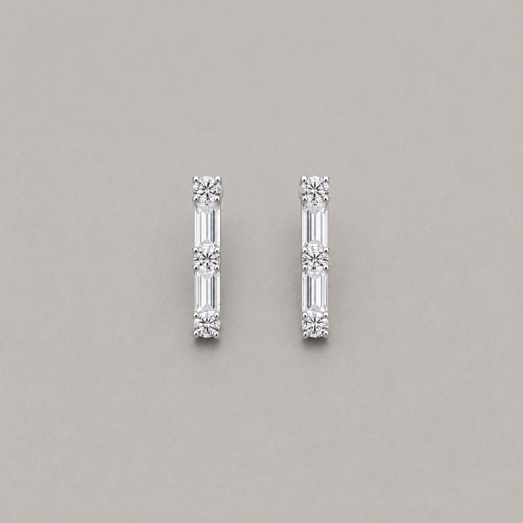 Elegant Geometric C-Hoop Studs