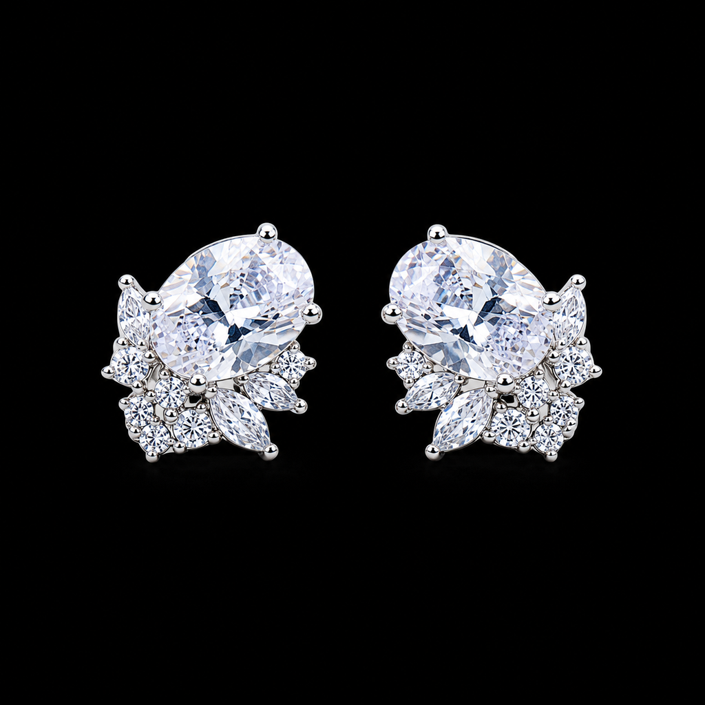 Oval Gemstone Studs