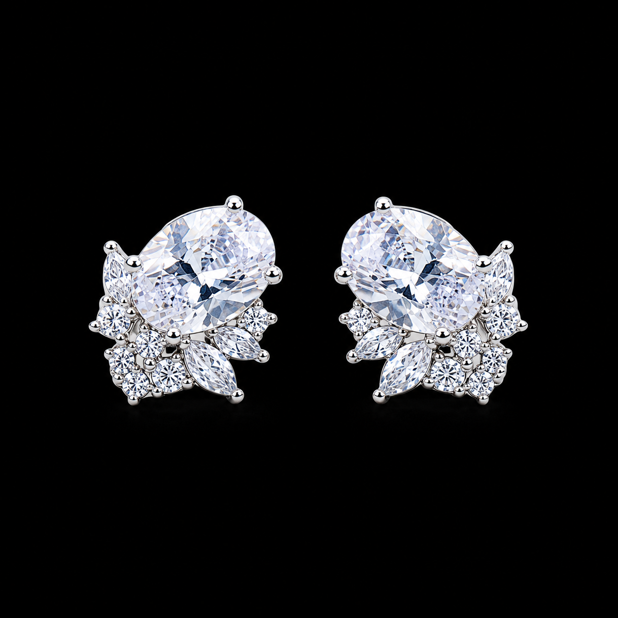 Oval Gemstone Studs