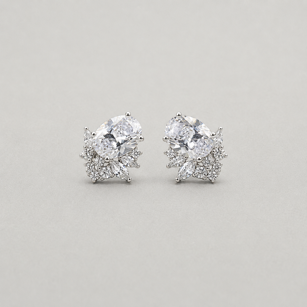 Oval Gemstone Studs