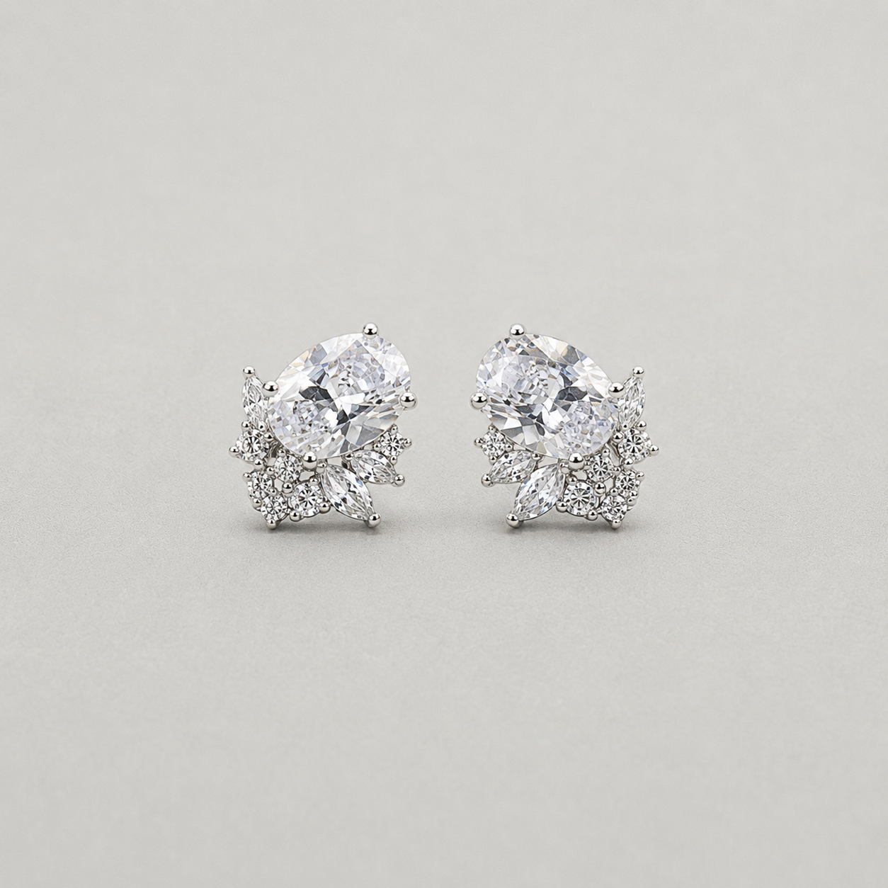 Oval Gemstone Studs