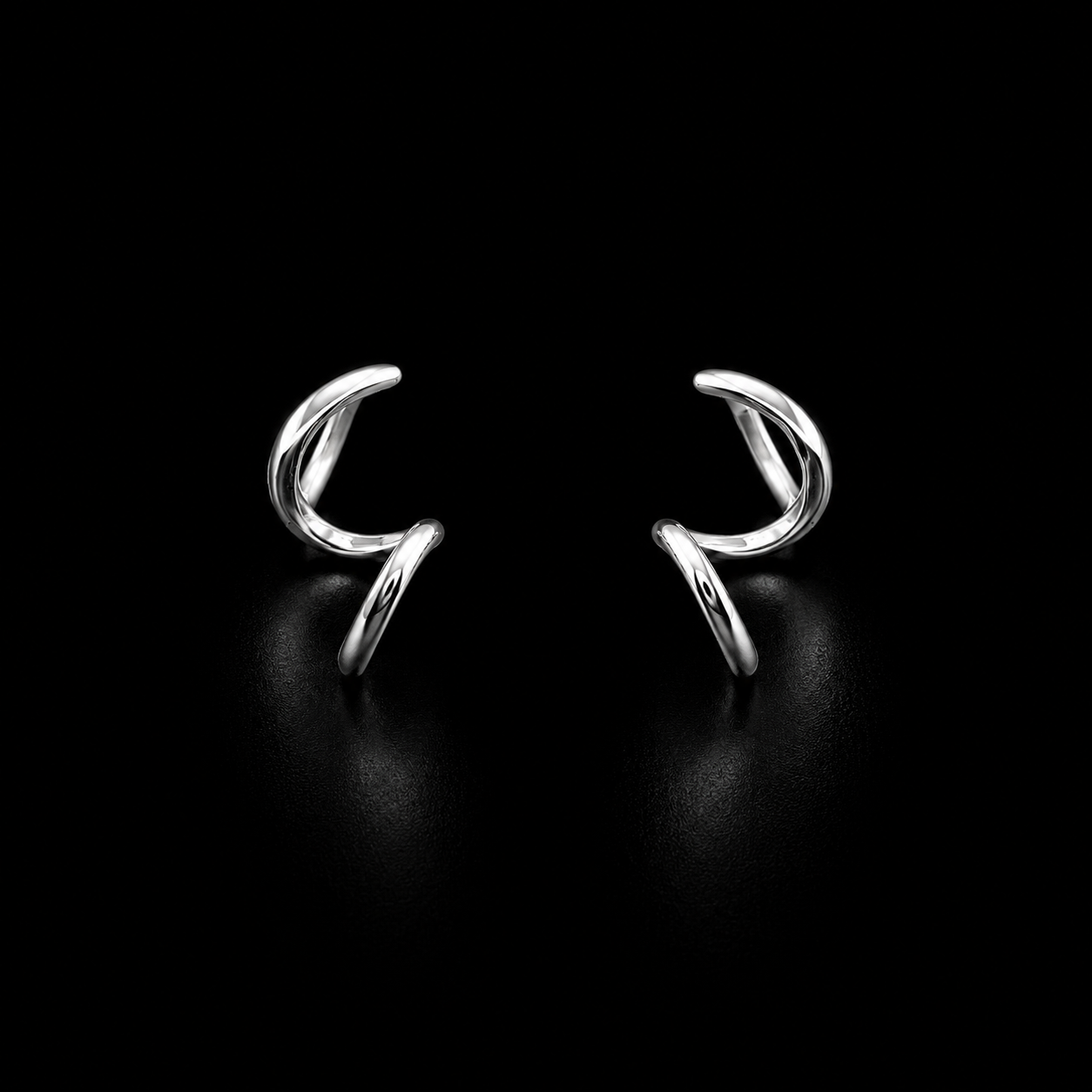 Wavy Spiral Stud Earrings