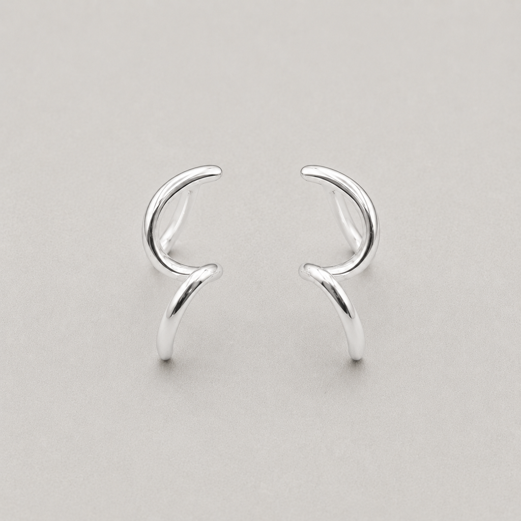 Wavy Spiral Stud Earrings
