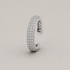 Luxurious S925 Sterling Silver Triple-Row Pav‚ Crystal Ear Cuff