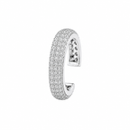 Luxurious S925 Sterling Silver Triple-Row Pav‚ Crystal Ear Cuff