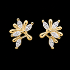 Nature-Inspired Tree of Life Stud Earrings with Marquise Crystal Leaves