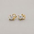 Crystal Cat Stud Earrings