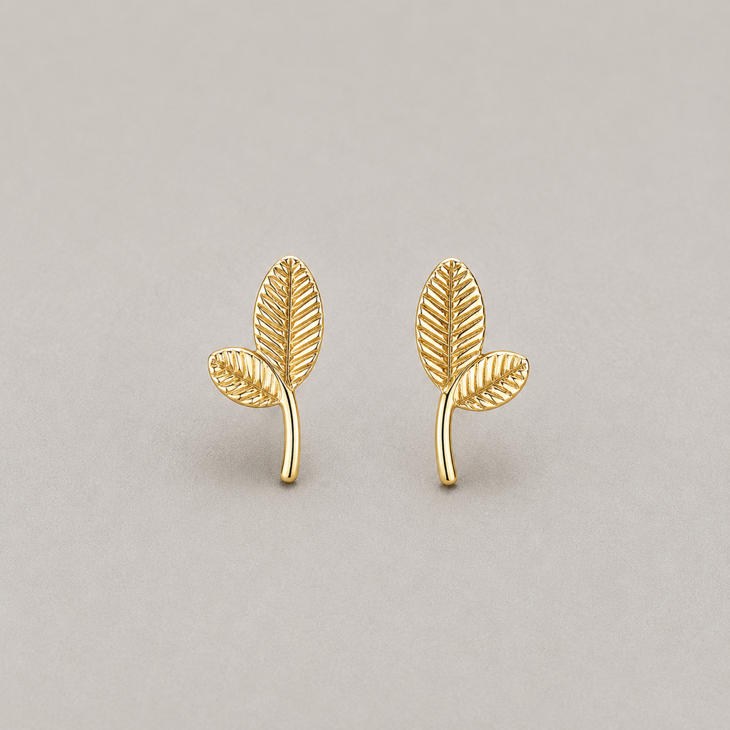 Double Leaf Stud Earrings
