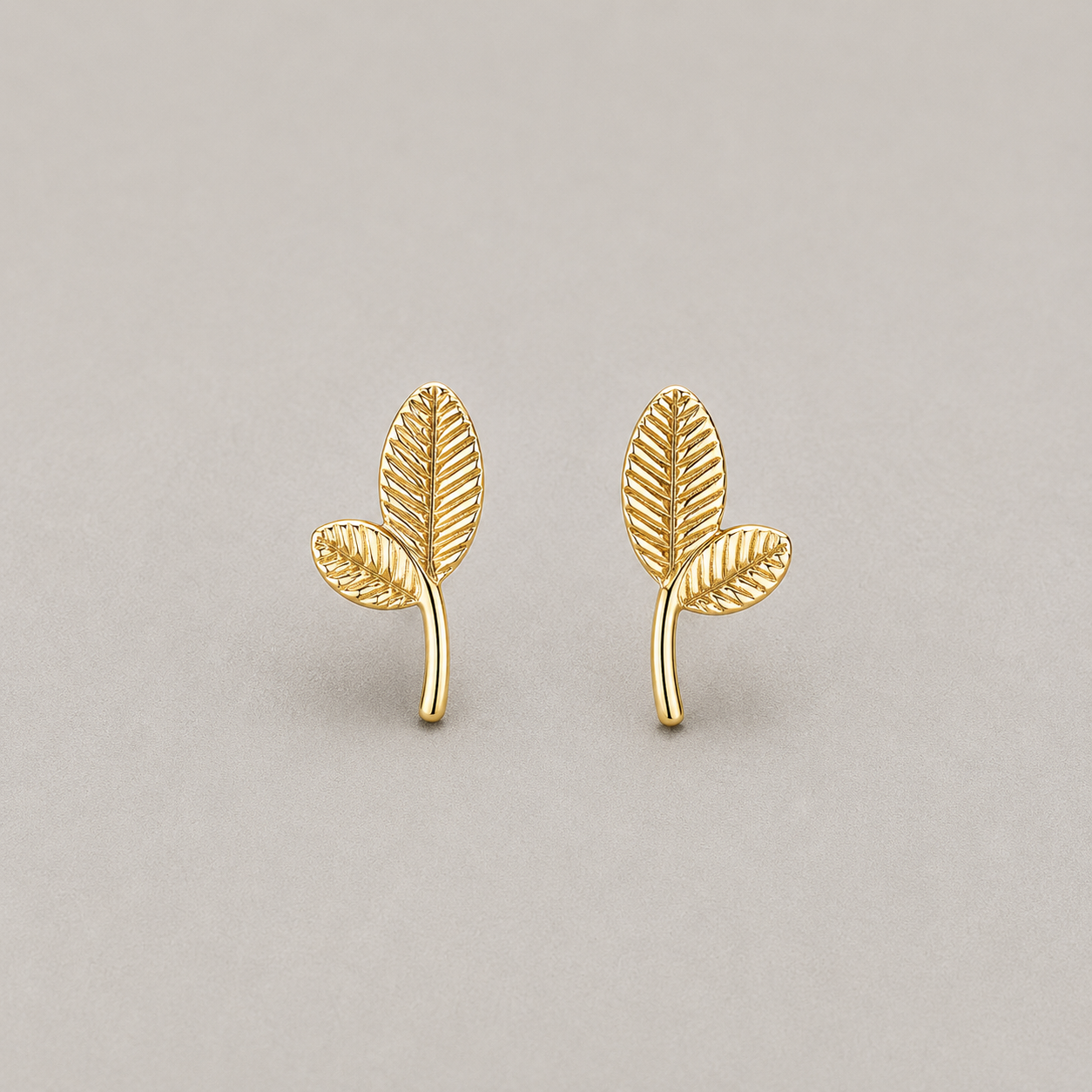 Double Leaf Stud Earrings