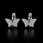 Butterfly  Hoop Earrings with Shimmering Pav‚ Crystals