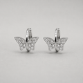Butterfly  Hoop Earrings with Shimmering Pav‚ Crystals