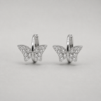 Butterfly  Hoop Earrings with Shimmering Pav‚ Crystals