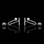 J-Hook Earrings with Shimmering Pav