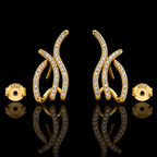 Triple-Wave Stud Earrings