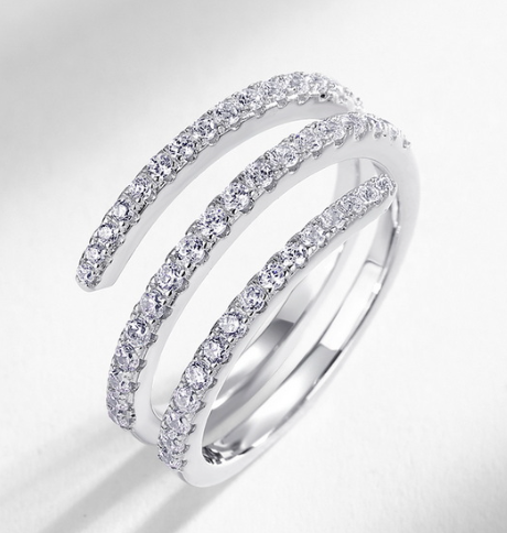 Triple-Layer Spiral Ring