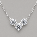 Modern Rhodium Tri-Stone Pendant