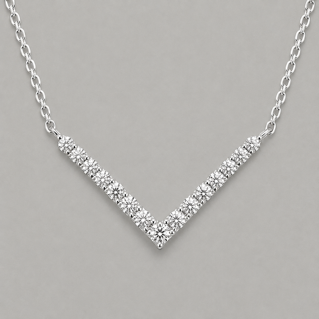 V-Shaped Moissanite 925 Necklace