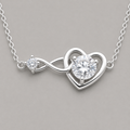 925 Lustrous Heart and Infinity Pendant