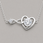 925 Lustrous Heart and Infinity Pendant