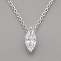 S925 Silver Marquise Moissanite Solitaire Necklace