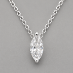 S925 Silver Marquise Moissanite Solitaire Necklace