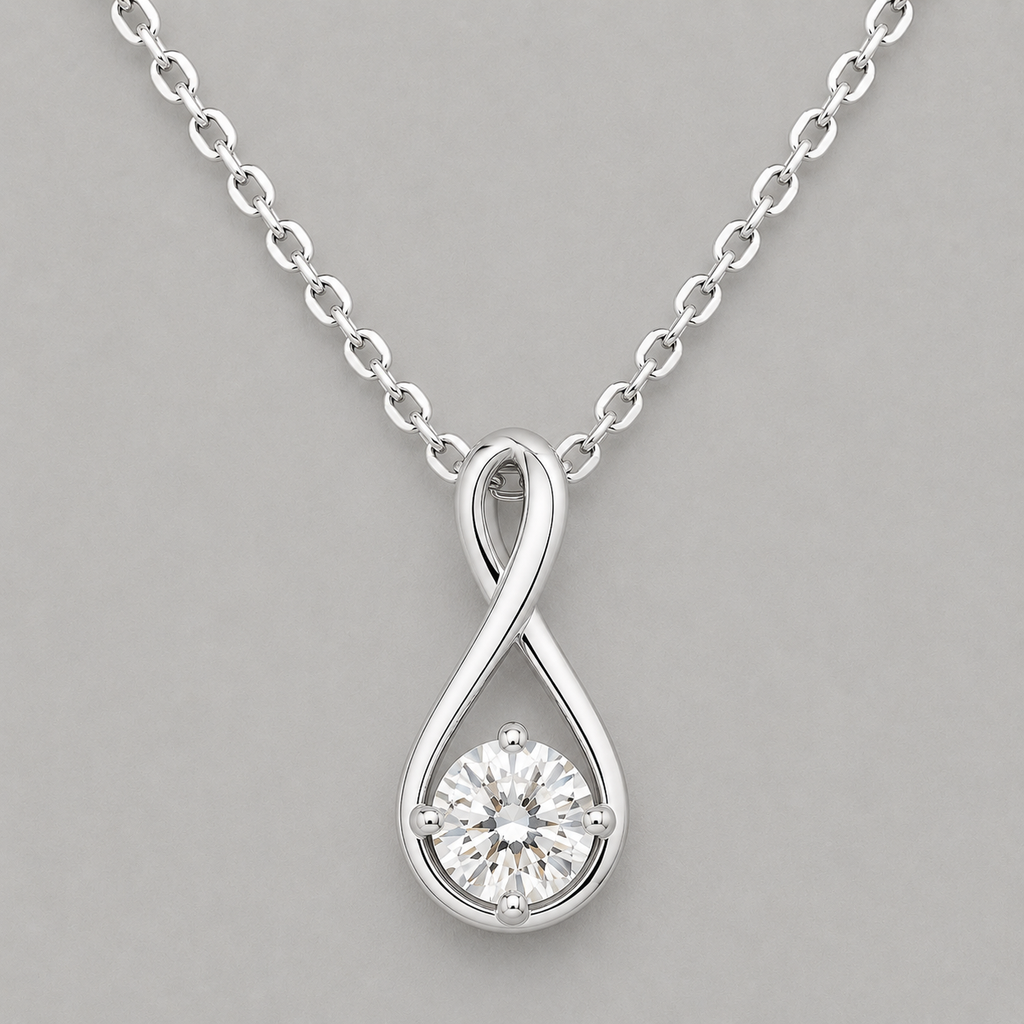 925 Infinity Loop Silver-Tone Necklace