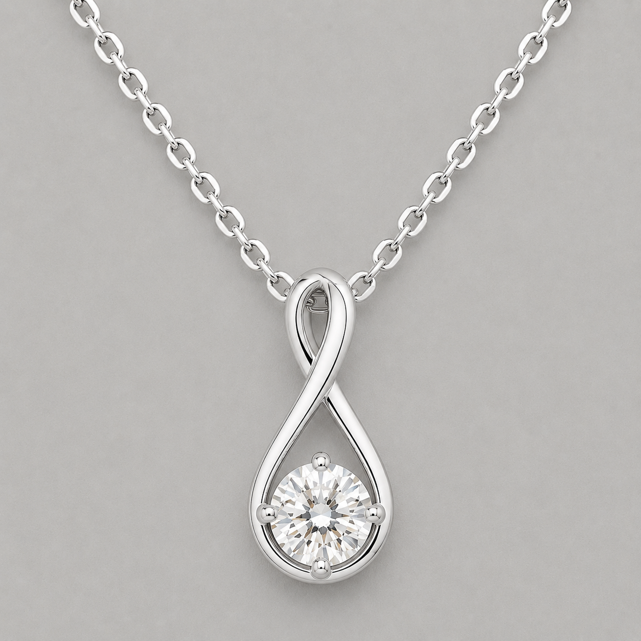 925 Infinity Loop Silver-Tone Necklace