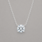 S925 Silver Round Solitaire Necklace