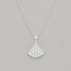 Radiant S925 Silver Fan Necklace