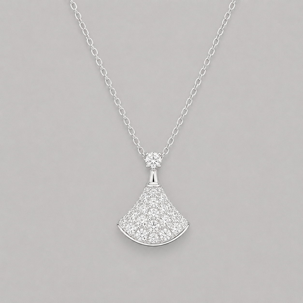 Radiant S925 Silver Fan Necklace